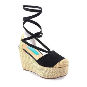Mercedes Campuzano Platform Espadrilles Black Hemp